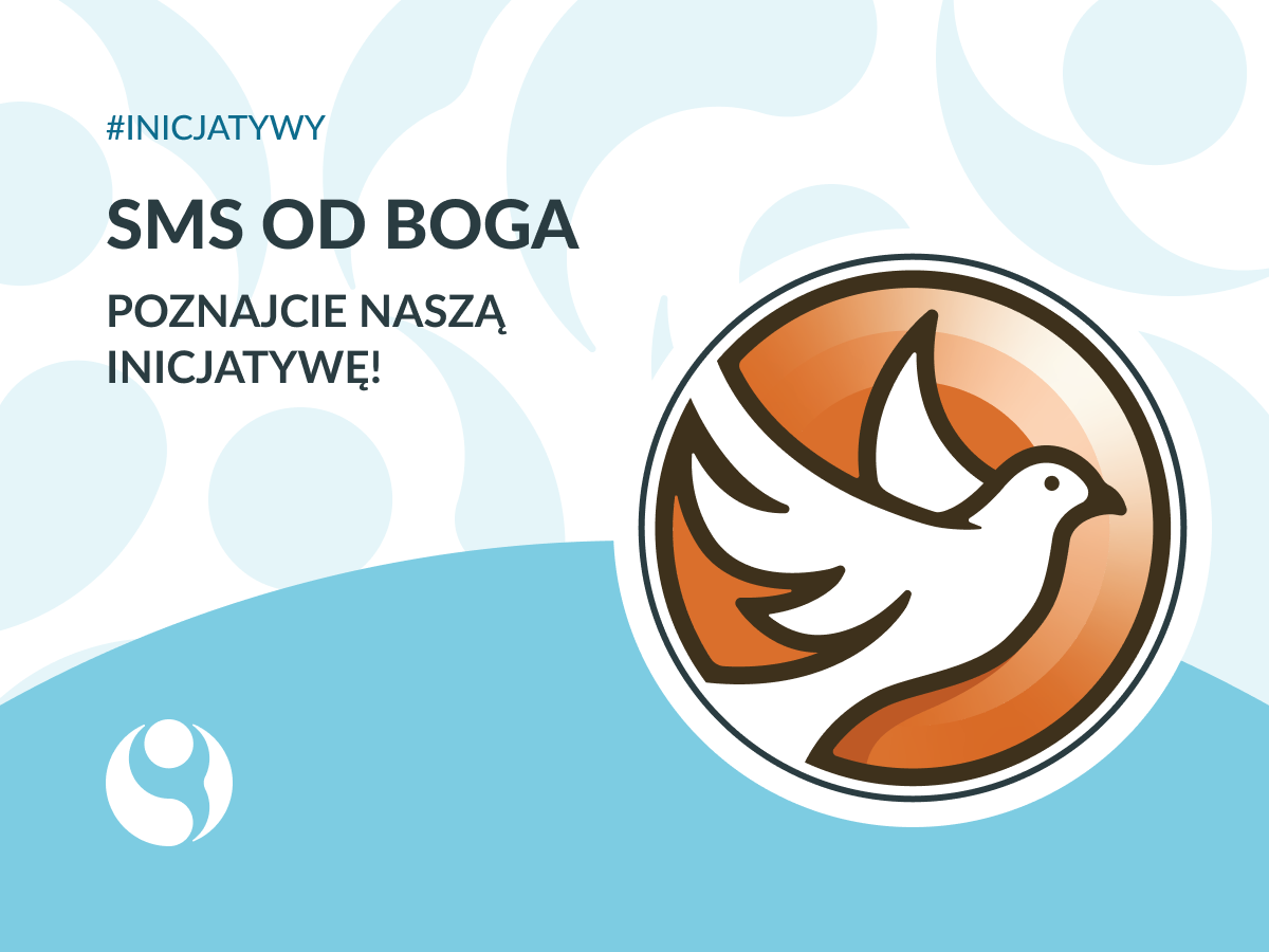 Napis sms od boga Grafika przedstawiająca logo smsm od boga czyli lecącego gołębia